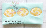 lemon trio applique design, lemon embroidery, lemon applique, food applique, trio embroidery, zig zag embroidery, zig zag applique, fruit embroidery design, trio embroidery design, lemon applique, zig zag lemon design