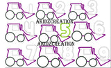 digger embroidery design, digger applique, alpha digger embroidery design, backhoe embroidery, backhoe applique, number alpha sets