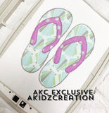 flip flop embroidery design, floral flip flop embroidery design, summer embroidery design, beach embroidery design,
