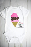 three layered ice cream embroidery design, ice cream embroidery design, food embroidery design, ice cream applique embroidery design