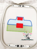 tackle box embroidery design, fishing embroidery design, fishing tackle box applique, machine embroidery tackle box emrboidery design, applique, machine embroidery applique