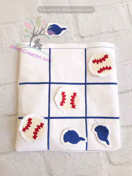 ith tic tac toe board, sports embroidery, ith sports game, ith game, ith bag, ith baseball game, 