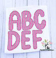 chloe alpha font embroidery design, alpha font embroidery design, alphabet font applique, bean stitch applique font, alpha embroidery font