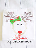 christmas scribble reindeer embroidery design, scribble reindeer embroidery design, reindeer embroidery design, deer embroidery design, girl and boy reindeer embroidery design