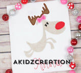 reindeer embroidery design, deer embroidery design, applique, christmas embroidery design, running reindeer embroidery, running deer embroidery,