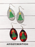 ith mini earrings, machine embroidery earrings, earring embroidery design, christmas embroidery, christmas tree embroidery, in the hoop embroidery, machine embroidery in the hoop patterns