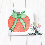 pumpkin embroidery design, pumpkin with a bow embroidery design, sketch pumpkin embroidery design, thanksgiving embroidery design, halloween embroidery design,