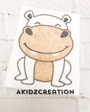 hippo applique, hippo embroidery, zoo animal embroidery design, nautical embroidery, animal embroidery, applique, akidzcreation
