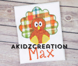 turkey embroidery design, turkey applique, zig zag applique, thanksgiving embroidery, animal embroidery