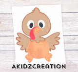 turkey embroidery design, turkey sibling set embroidery design, girl turkey embroidery design, boy turkey embroidery design, thanksgiving embroidery design