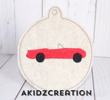 ith car ornament embroidery design, car embroidery design, car design, christmas ornament, ornament embroidery design