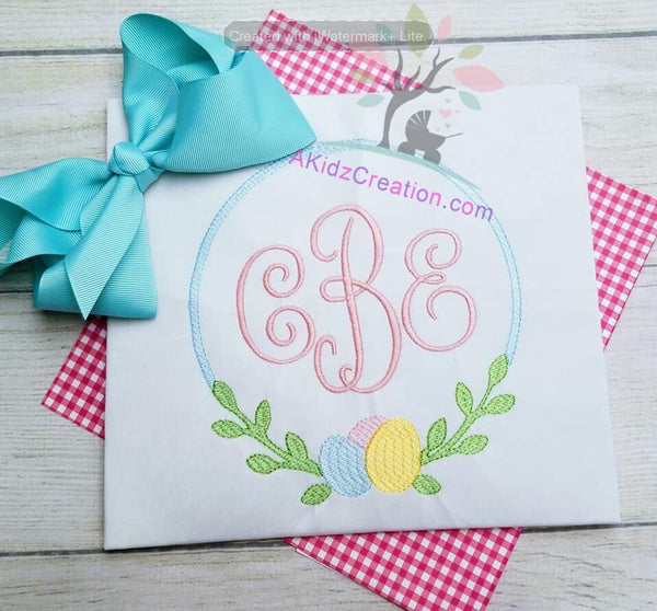 sketch embroidery, easter egg embroidey, monogram easter embroidery, easter monogram embroidery