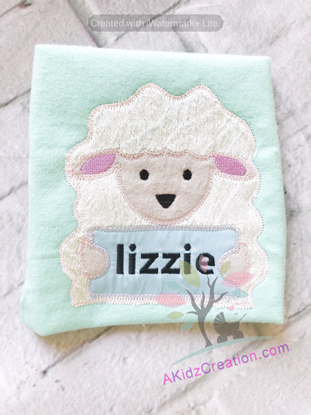 sheep embroidery, lamb embroidery, spring embroidery, easter embroidery, 