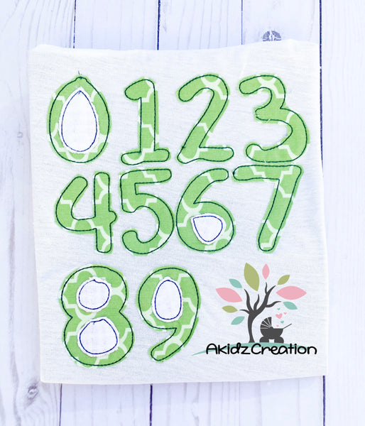 alpha number set embroidery design, alpha number applique embroidery design, numbers embroidery design