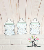 baby bottle banner embroidery design, banner embroidery design, in the hoop banner embroidery design, in the hoop baby shower decor embroidery design, baby bottle embroidery design