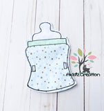 baby bottle banner embroidery design, banner embroidery design, in the hoop banner embroidery design, in the hoop baby shower decor embroidery design, baby bottle embroidery design