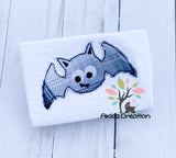 bean stitch applique, applique, machine embroidery bat design, bat embroidery design, halloween embroidery design, bat design