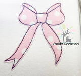 ribbon bow applique, bow applique, ribbon applique, applique