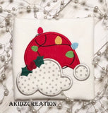 christmas santa hat embroidery design, santa hat embroidery design, holly embroidery design, christmas embroidery design, santa hat design