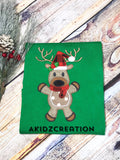 christmas embroidery design, reindeer embroidery design, deer embroidery design, antler embroidery design, santa hat embroidery design