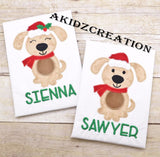 christmas embroidery design, christmas applique, christmas dog embroidery design, dog in santa hat embroidery, santa hat applique, santa hat embroidery