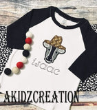 cow with hat embroidery design, cow embroidery design, cow applique, akidzcreation