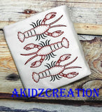 crawfish embroidery design, mardi gras embroidery design, mardi gras crawfish embroidery design, applique, crawfish applique, mardi gras applique