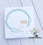 cross and thorns frame embroidery design, cross embroidery design, jesus embroidery design, religious embroidery design, christian embroidery design, religious frame embroidery design, monogram embroidery design, easter embroidery design, confirmation embroidery design