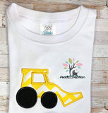 digger embroidery design, excavator embroidery design, vehicle embroidery design, transportation embroidery design, construction embroidery design, applique, machine embroidery applique, machine embroidery vehicle design , machine embroidery transportation embroidery design
