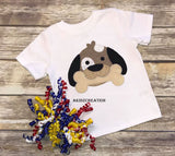 dog embroidery, dog applique, puppy embroidery, puppy applique, bone embroidery, bone applique, blanket stitch embroidery, applique, vintage stitch embroidery