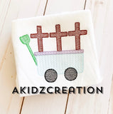 easter wagon embroidery design, cross embroidery design, cross trio embroidery design, cross wagon embroidery design, wagon design, sketch wagon, sketch easter wagon design