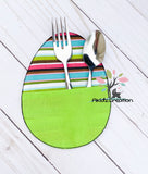 ith silverware holder embroidery design, easter emrboidery design, easter egg embroidery design, in the hoop easter egg, silverware holder embroidery design
