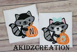 raccoon embroidery design, raccoon applique, applique, fall racoon embroidery design, raccoon embroidery, pumpkin applique, pumpkin embroidery
