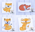 fox embroidery design, fox bundle embroidery design, bean stitch applique, woodland embroidery design