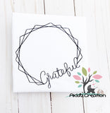 grateful embroidery frame embroidery design, frame embroidery design, monogram embroidery design, geometric frame embroidery design, kitchen towel design embroidery design, monogram embroidery design