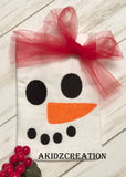 ith snowman bag, in the hoop bag, bag embroidery design, snack bag embroidery design, snowman emrboidery design, snowman face embroidery design, christmas embroidery design