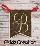 ith banner embroidery design, banner embroidery design, in the hoop embroidery design, in the hoop machine embroidery banner, banner applique