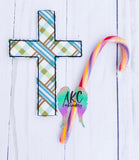 in the hoop embroidery design, in the hoop cross embroidery design, in the hoop cross candy cane holder embroidery design, christmas embroidery design, in the hoop candy cane holder embroidery design, cross embroidery design, religious embroidery design, jesus is the reason for the season embroidery design