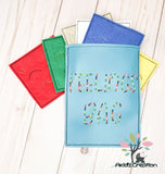 in the hoop feelings bag embroidery design, in the hoop embroidery design, in the hoop card game