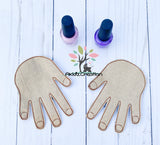 in the hoop embroidery design, in the hoop finger nail polish training, in the hoop finger nail polish practicing tool, in the hoop hands, hands embroidery design, in the hoop learning project