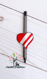 in the hoop embroidery design, in the hoop pencil topper embroidery design, in the hoop pen decoration , in the hoop pencil decoration, valentines day embroidery design, heart embroidery design, in the hoop heart