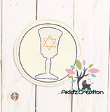 hanukkah embroidery design, in the hoop embroidery design, in the hoop coaster, machine embroidery hanukkah coaster, in the hoop coaster design, in the hoop hanukkah coaster, in the hoop machine embroidery coaster design, star of david embroidery design, menorah embroidery design, Kiddush cup embroidery design, kippah embroidery design, torrah embroidery design, star of david design