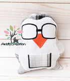 in the hoop stuffie embroidery design, in the hoop penguin stuffie embroidery design, in the hoop tooth fairy pillow, in the hoop penguin tooth fairy pillow, tooth fairy pillow embroidery design