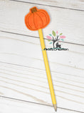 pumpkin topper embroidery design, pencil topper embroidery design, thanksgiving embroidery design, halloween embroidery design, pumpkin pencil topper embroidery design