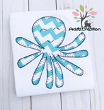 octopus embroidery design, animal embroidery design, blanket stitch applique embroidery design, ocean animal embroidery design, quick stitch embroidery design, quick stitch octopus embroidery design, bean stitch applique, bean stitch octopus embroidery design