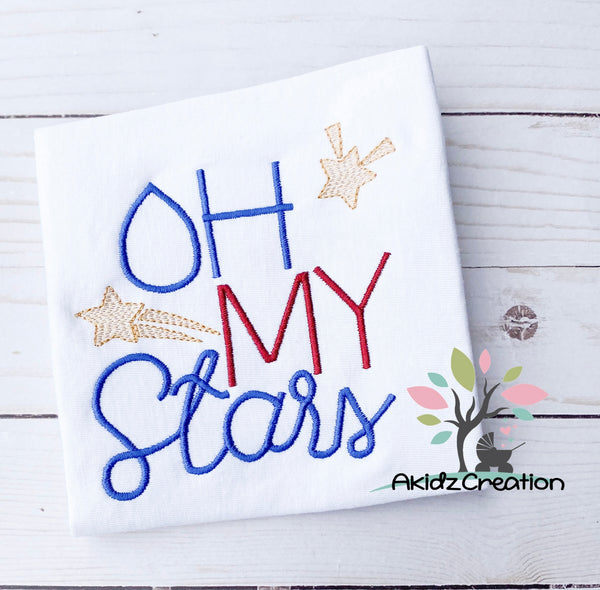 oh my stars embroidery design, 4th of july embroidery design, patriotic embroidery design, memorial day embroidery design