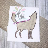 coyote applique, zig zag applique, applique design, applique embroidery