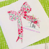 ribbon applique, applique bow, blanket stitch bow applique,