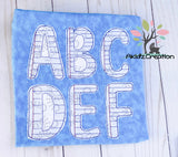 paper embroidery design, paper alpha font embroidery design, font embroidery design, school embroidery design, back to school embroidery design
