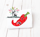 pepper applique, applique design, food embroidery, red pepper embroidery, cinco de mayo embroidery, pepper applique embroidery design, machine embroidery pepper design, machine embroidery pepper applique, cinco de mayo applique